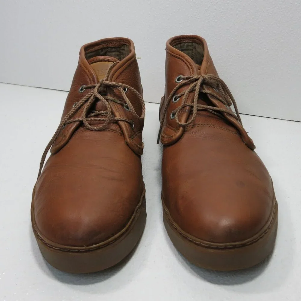 Bass Captain Polished Leather Dress Chukka Boots Fashion Footwear Men's Shoes 11